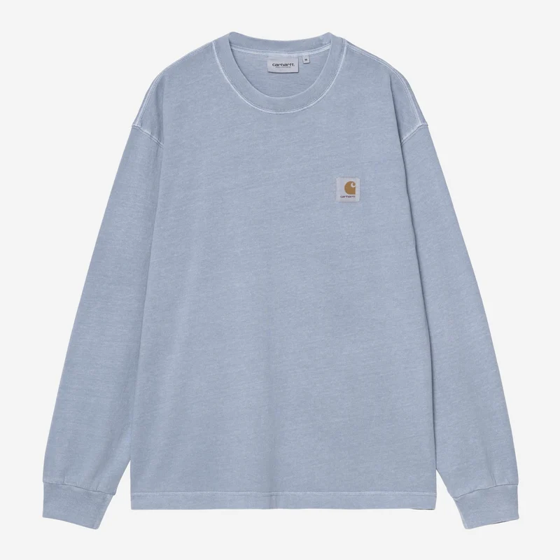Carhartt WIP Nelson T-shirt met lange mouwen voor heren | Zachtblauw, geverfd