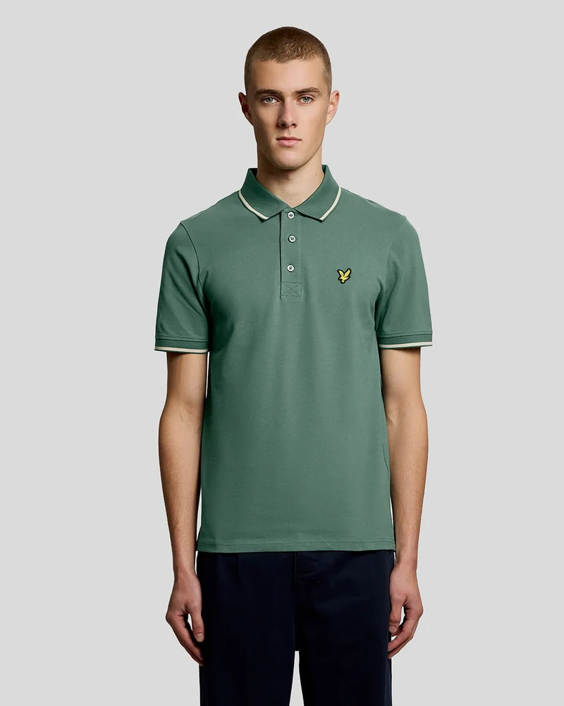 Lyle & Scott Polo shirt met bies voor heren | Everglade Wheat