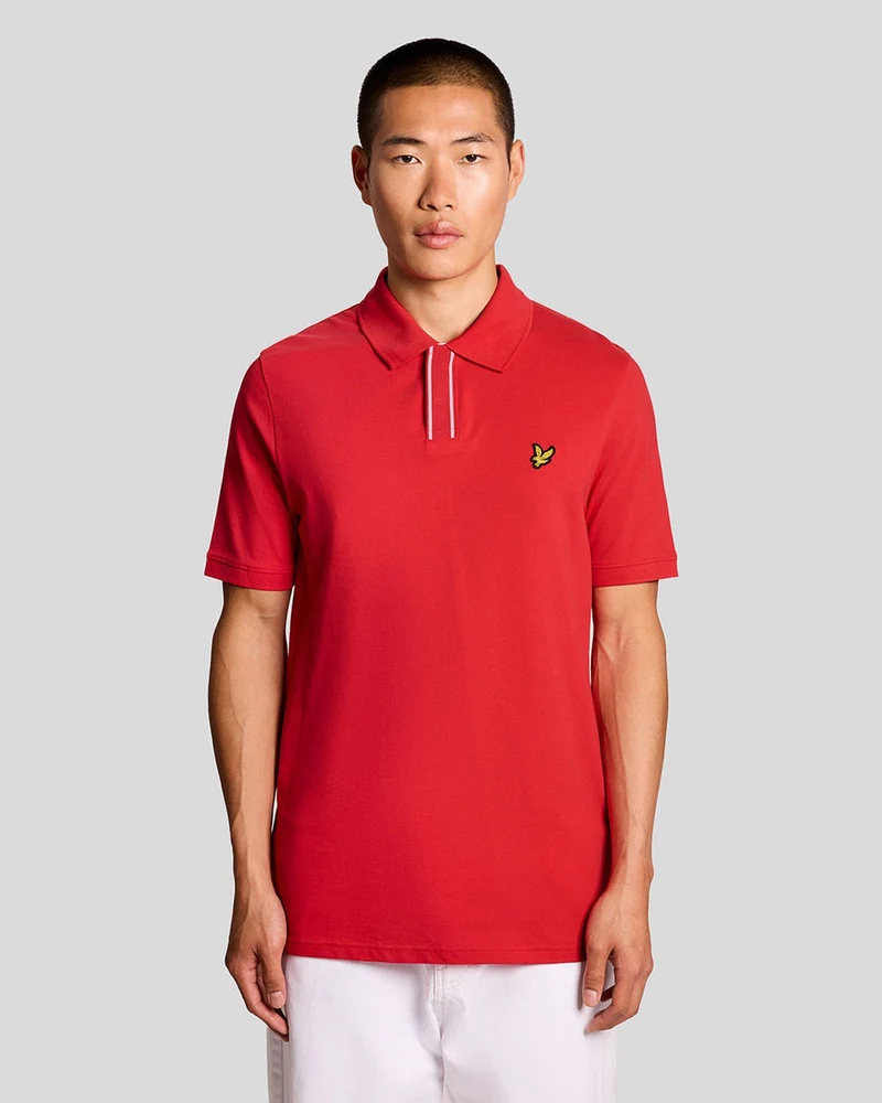 Lyle & Scott Polo shirt voor heren met knoopsluiting | Kersenrood