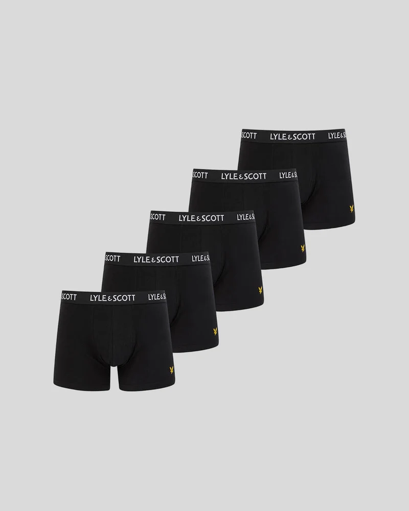 Lyle & Scott Miller boxershorts voor heren | 5 stuks | Zwart