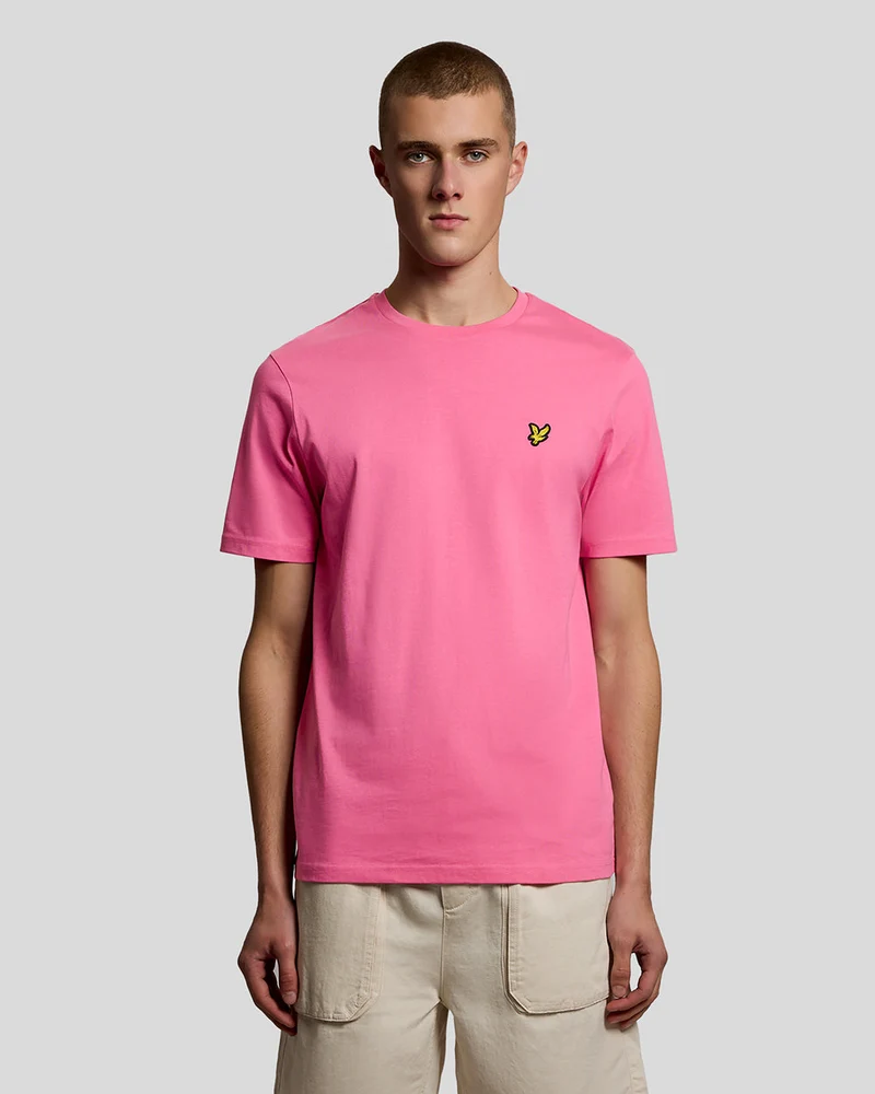 Lyle & Scott Heren katoenen T-shirt met ronde hals | Felroze
