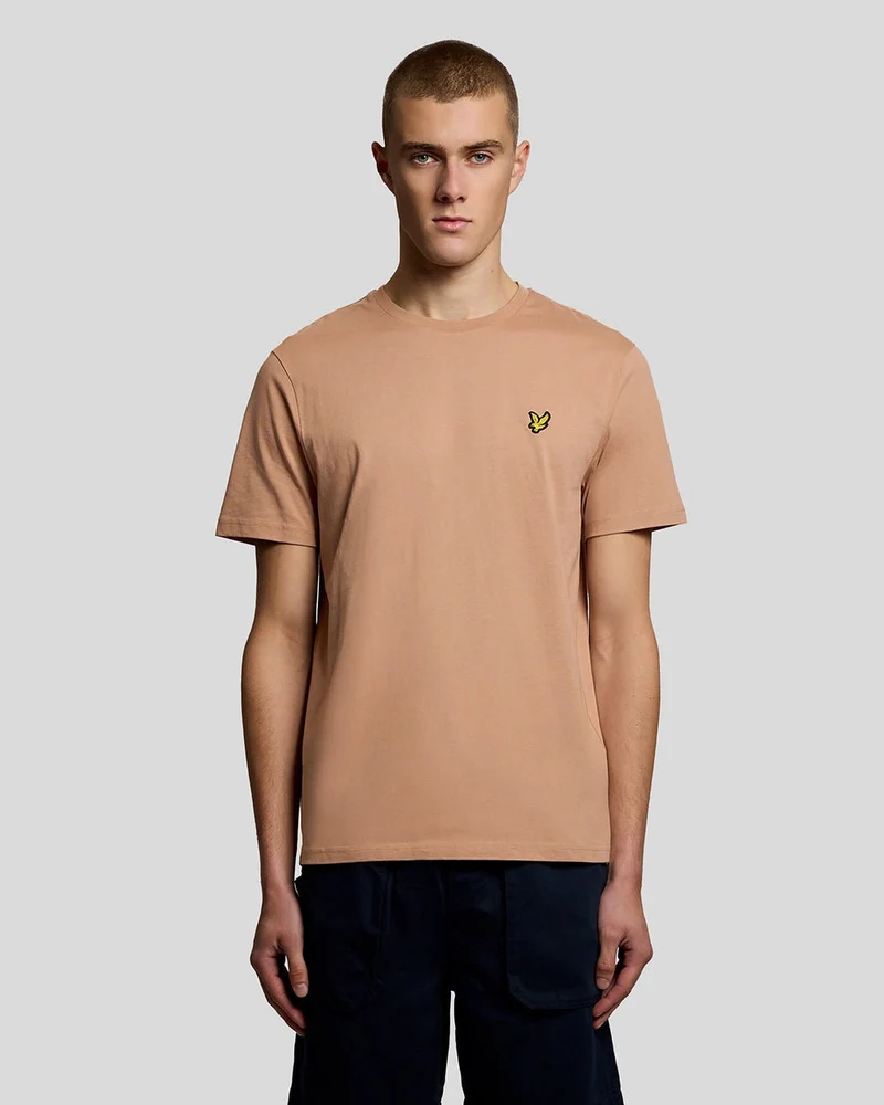 Lyle & Scott Heren katoenen T-shirt met ronde hals | Gerst