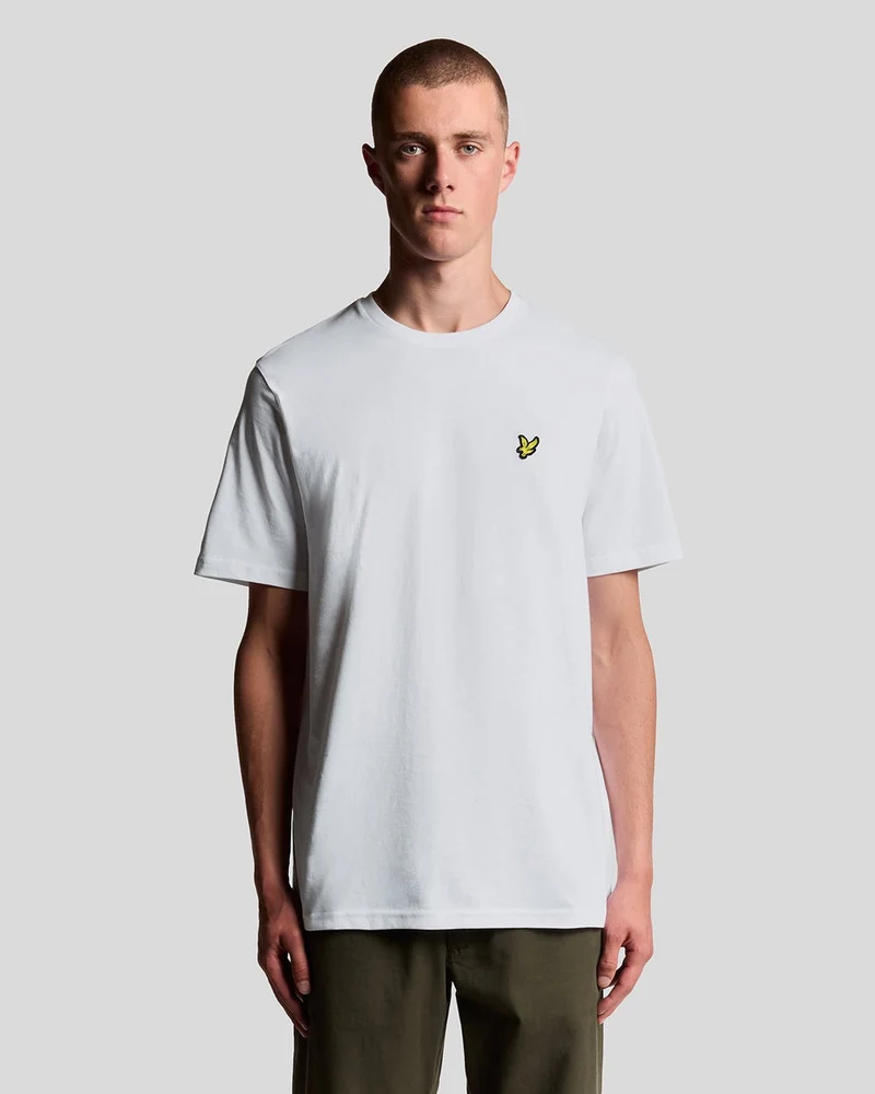 Lyle & Scott Heren katoenen T-shirt met ronde hals | Wit