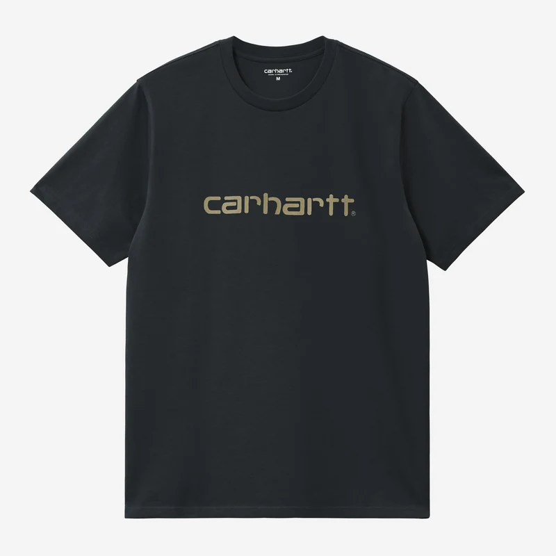 Carhartt WIP Heren T-shirt met scriptprint | Diepnacht / Zachtgroen