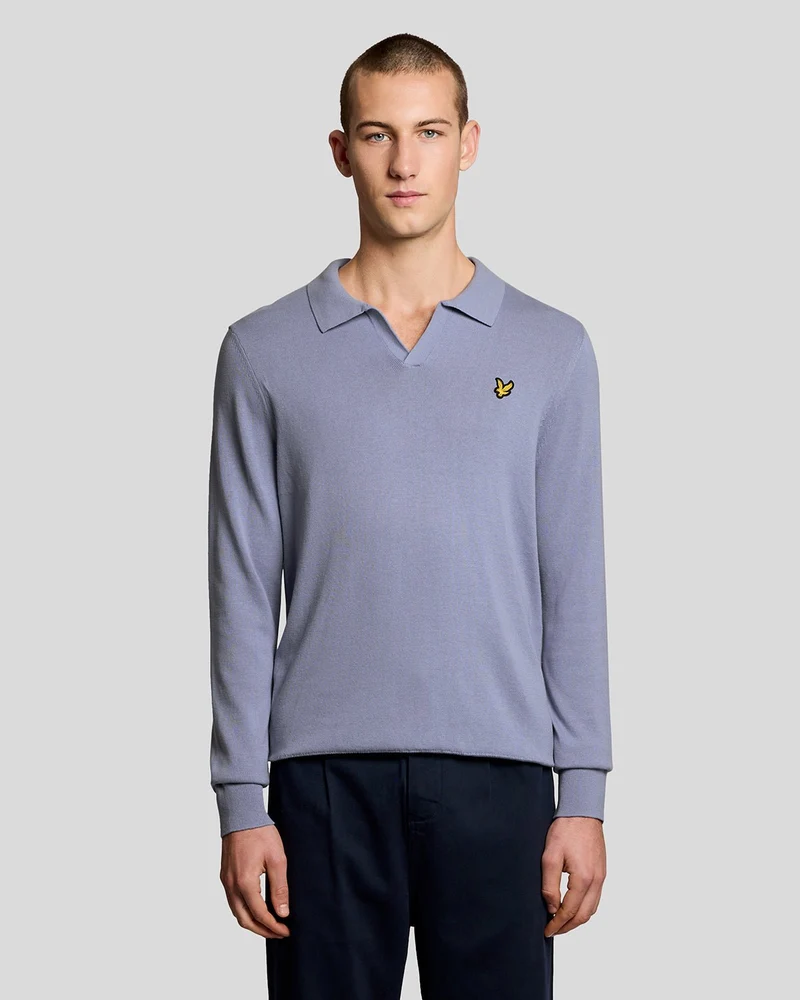 Lyle & Scott Heren katoenen polotrui | Bubble Blue