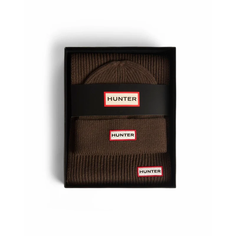 Hunter Jura sjaal en muts set | Chocoladebruin