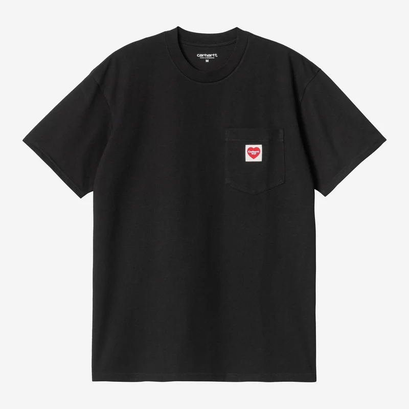 Carhartt WIP Heren Pocket Heart T-shirt | Zwart / Rood