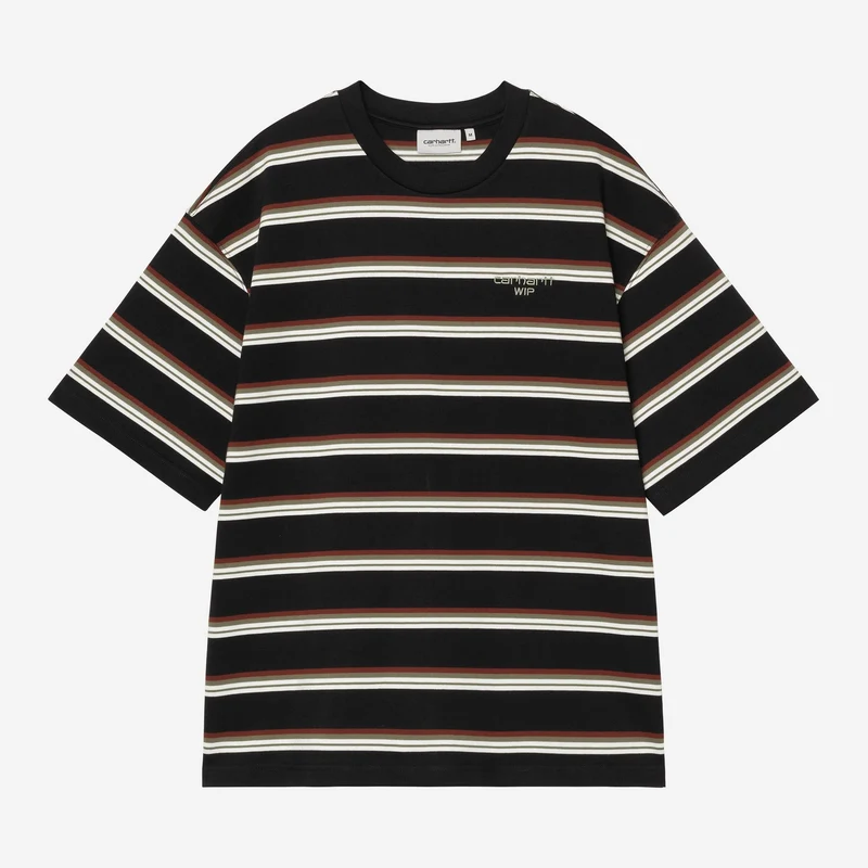 Carhartt WIP Heren Holm Stripe T-shirt | Zwart