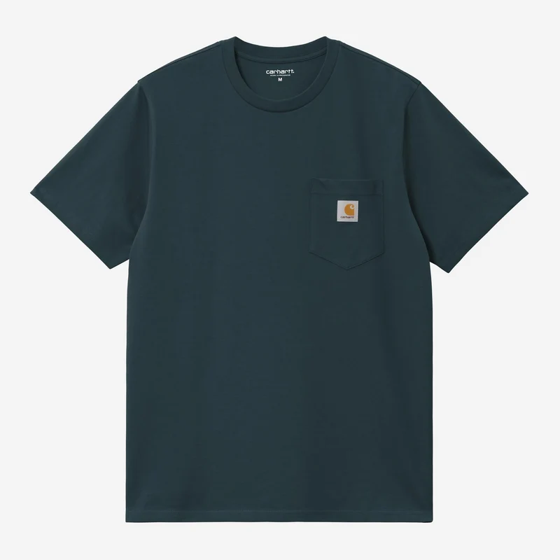 Carhartt WIP Heren T-shirt met zak | Deep Lagoon