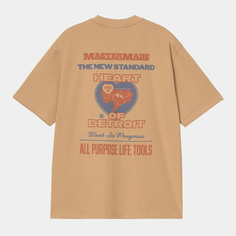 Carhartt WIP Arcan Heavy Stone Wash T-shirt voor heren | Dusty Hamilton Brown