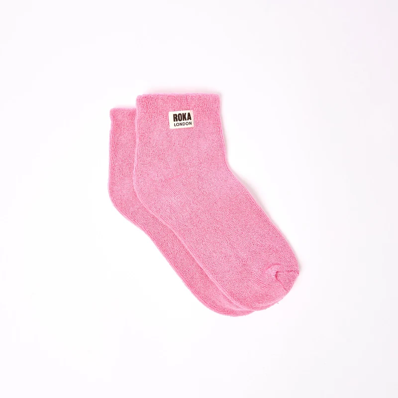 ROKA Watford biologische katoenen crop sokken | Roze Anjer
