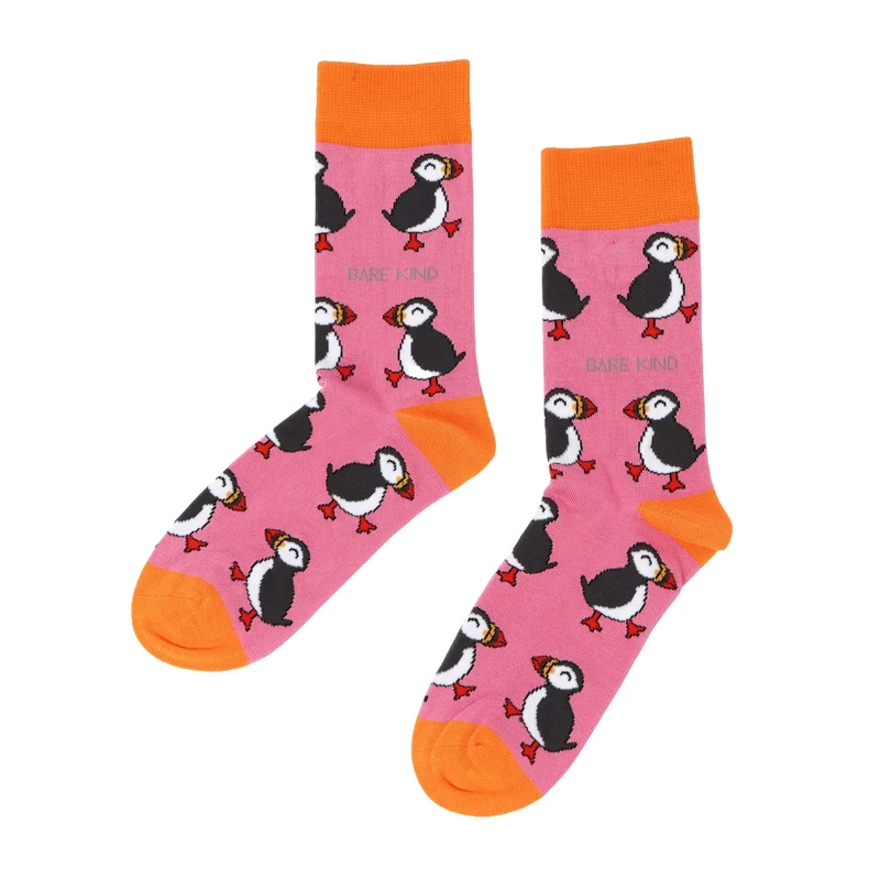 Bare Kind Red de Puffin bamboe sokken