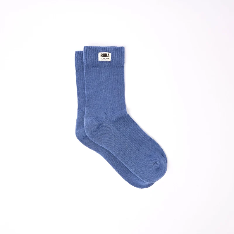 ROKA Wimbledon sokken van biologisch katoen | Kustblauw