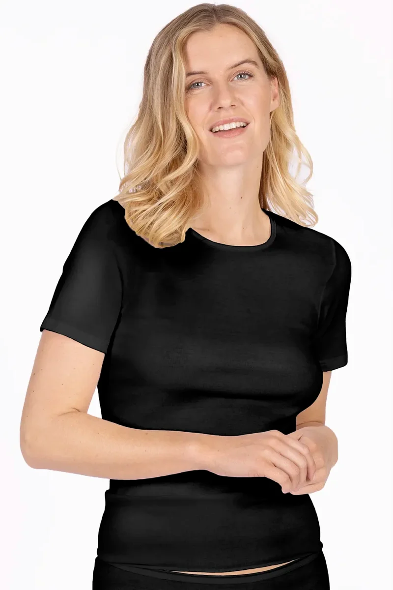 Nina von C dames T-shirt biologisch katoen zwart