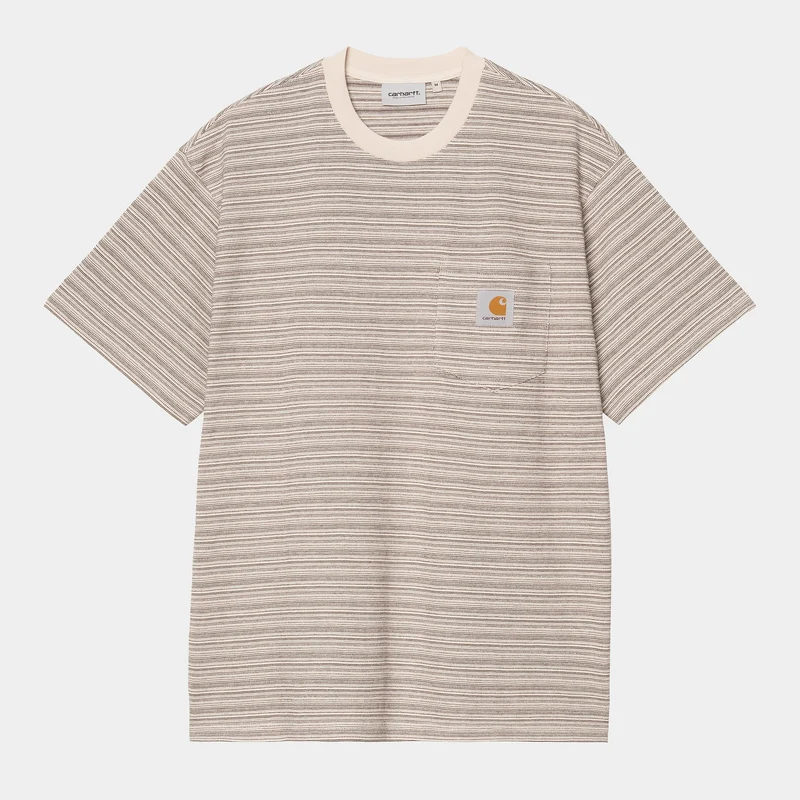 Carhartt WIP Heren Gellar gestreept T-shirt met zak | Wax