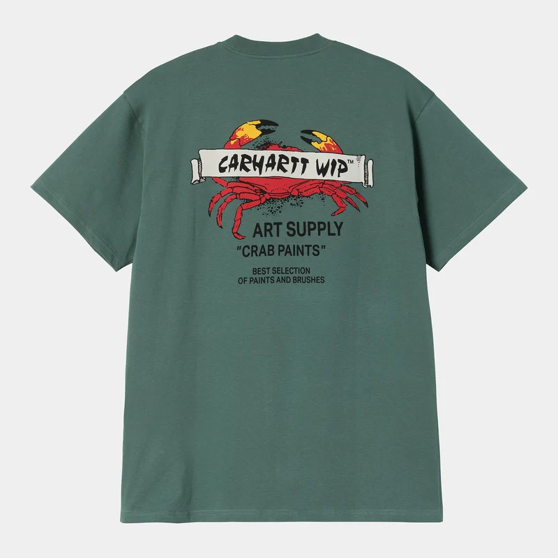 Carhartt WIP Heren krabbenverf T-shirt | Zilveren dennen