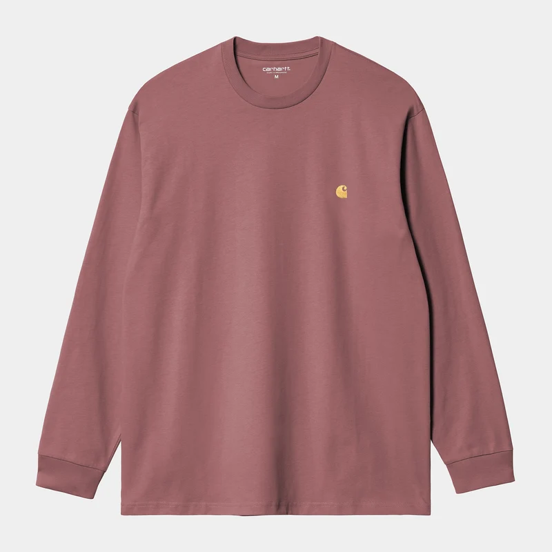 Carhartt WIP Heren Chase T-shirt met lange mouwen | Dusty Pink