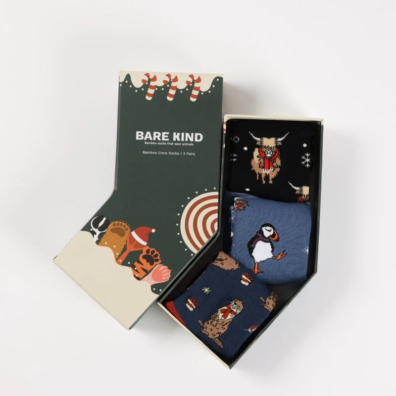 Bare Kind Kerstkousen van blauw bamboe | 3-pack