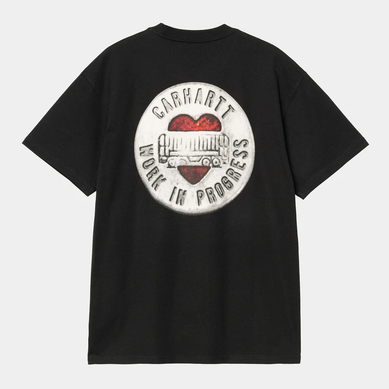 Carhartt WIP Heren T-shirt met knopen | Zwart