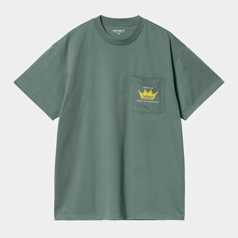 Carhartt WIP Heren Crown Pocket T-shirt | Zilverkleurig dennenhout