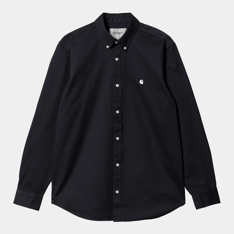 Carhartt WIP Heren Madison shirt met lange mouwen - donker marineblauw