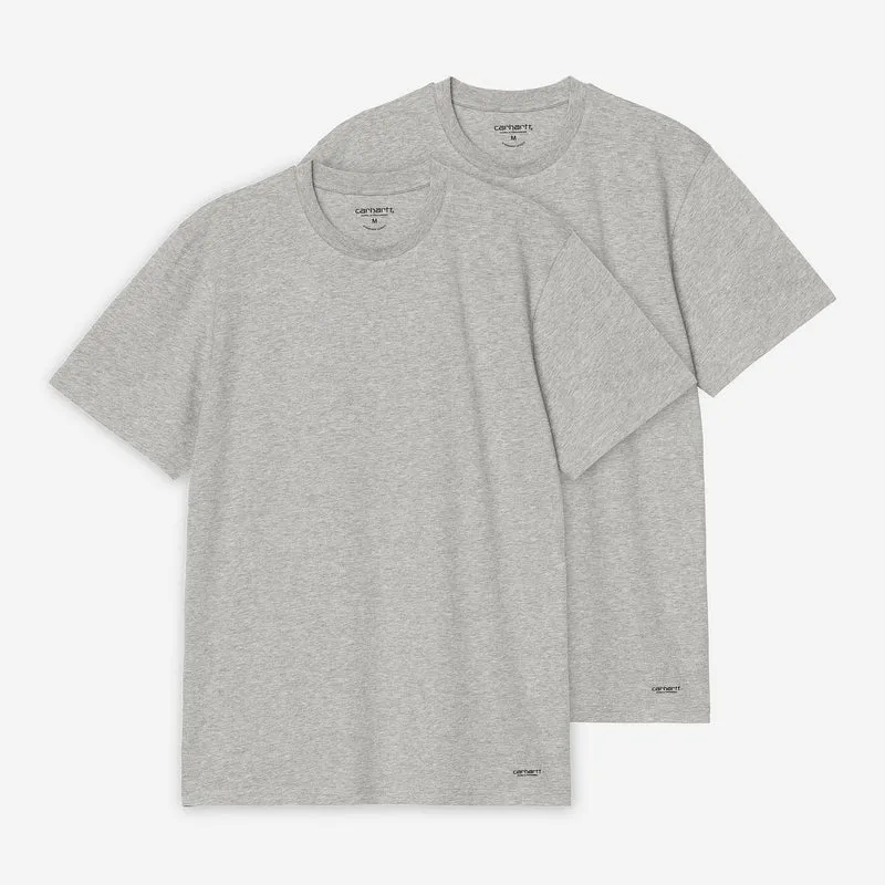 Carhartt WIP Heren standaard ronde hals korte mouwen T-shirt (2-pack) | Grijs Heather