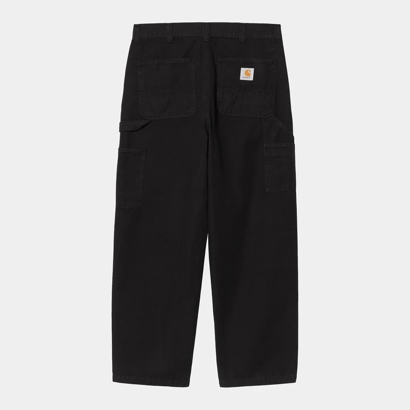 Carhartt WIP Heren OG Single Knee Hubbard canvasbroek - zwart met stonewashed afwerking