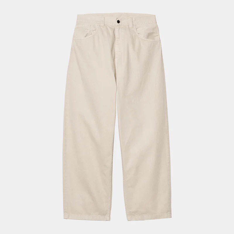 Carhartt WIP HEREN Brandon Clark Twill Pant-Fleur De Sel steen geverfd