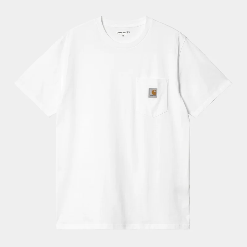 Carhartt WIP Heren T-shirt met korte mouwen en zak - wit