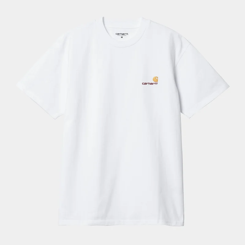 Carhartt WIP Heren T-shirt met korte mouwen American Script T-shirt - Wit