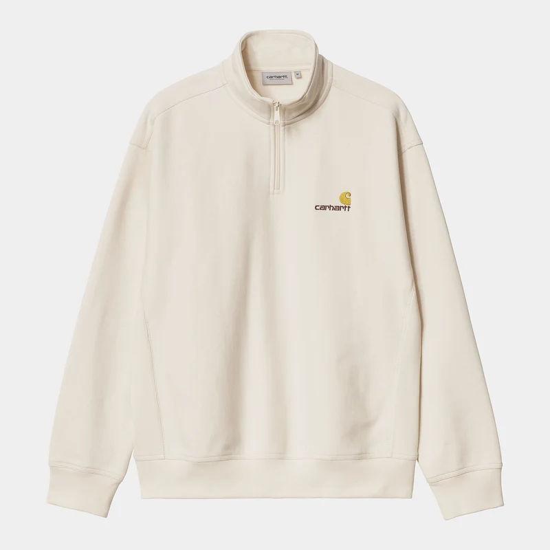 Carhartt WIP Heren halve rits American Script Sweatshirt - Natuurlijk