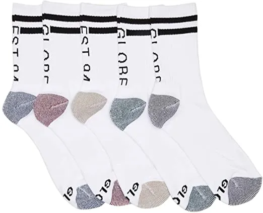 Globe Carter Crew-sokken voor heren (5-pack) - Wit