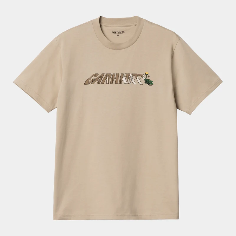 Carhartt WIP Heren Dandelion Script biologisch T-shirt met korte mouwen - muur