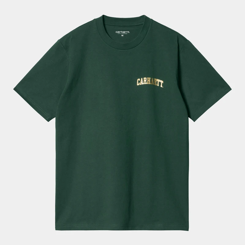 Carhartt WIP Universitair Script biologisch T-shirt voor heren - Discovery Green