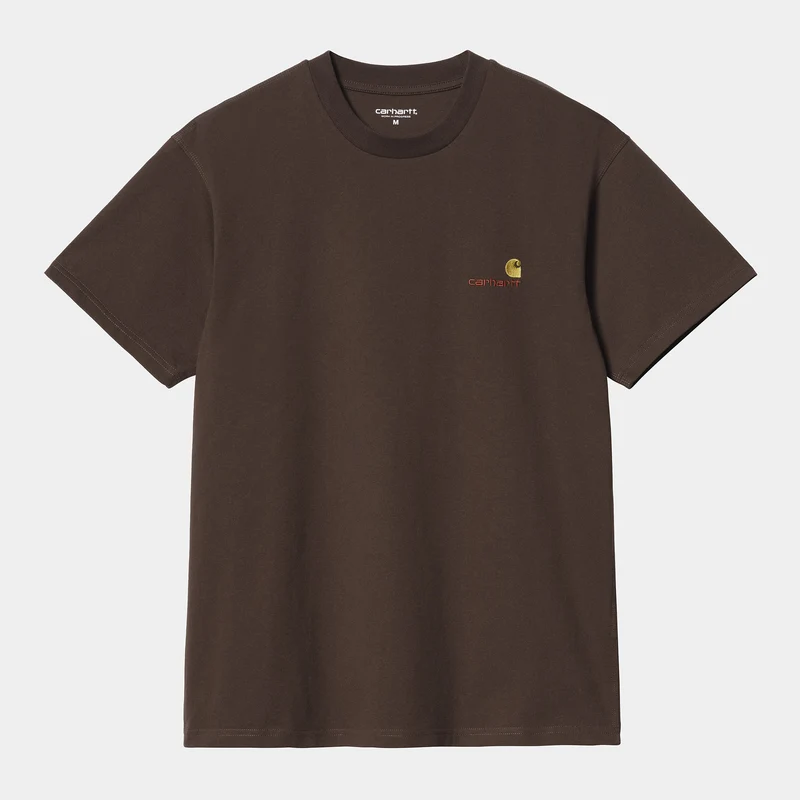 Carhartt WIP Heren T-shirt met korte mouwen American Script T-shirt - Tabak