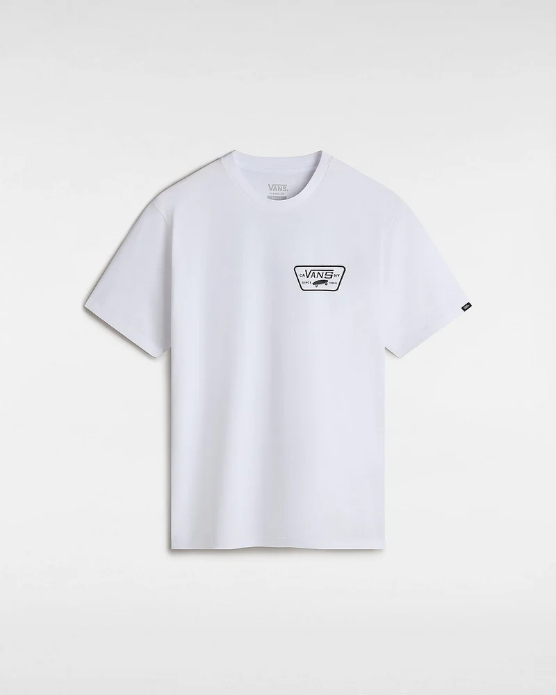 VANS Heren T-shirt met volledige patch op de rug - wit / zwart
