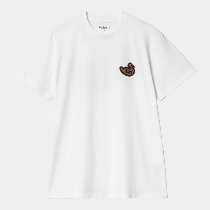 Carhartt WIP Heren bruine eenden T-shirt - wit