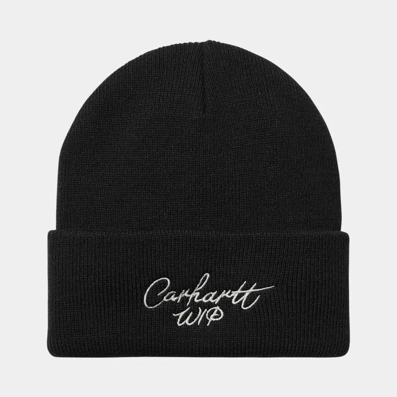 Carhartt WIP Handtekening unisex-muts - zwart