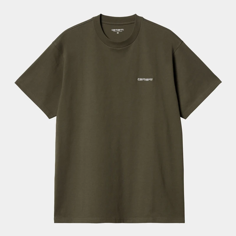 Carhartt WIP T-shirt met korte mouwen voor heren met scriptborduurwerk - Cypress