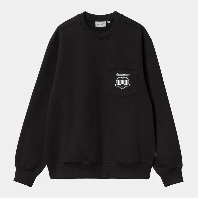 Carhartt WIP Heren Heart Train Sweat Top - Zwart