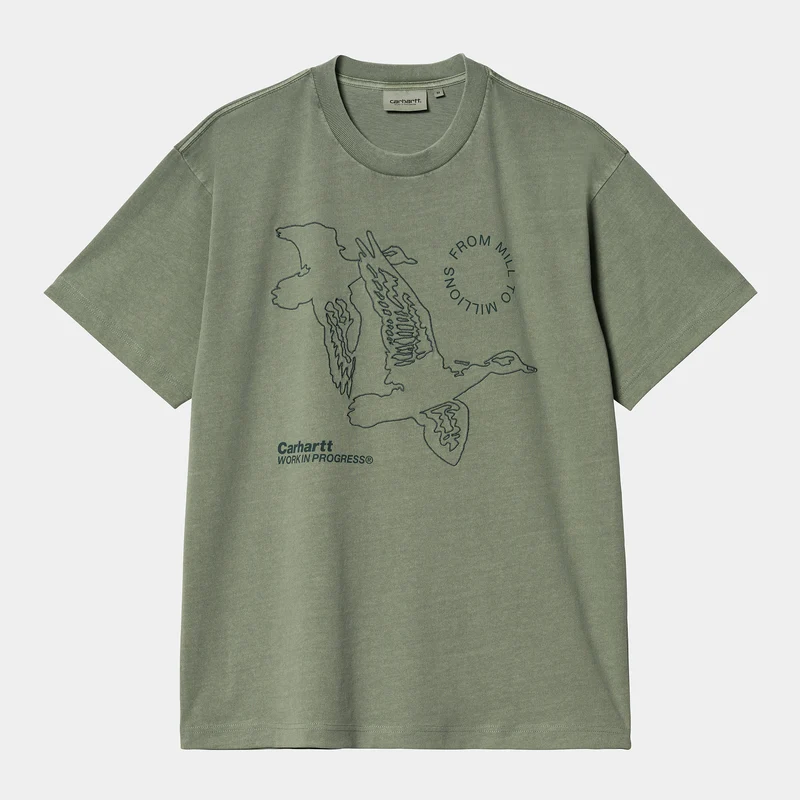 Carhartt WIP Heren Flying Ducks T-shirt - Eendgroen
