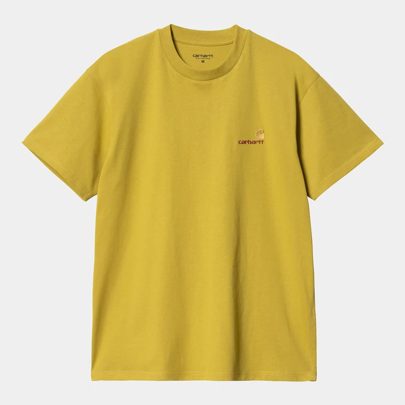 Carhartt WIP Heren T-shirt met korte mouwen American Script T-shirt - Goudolijf