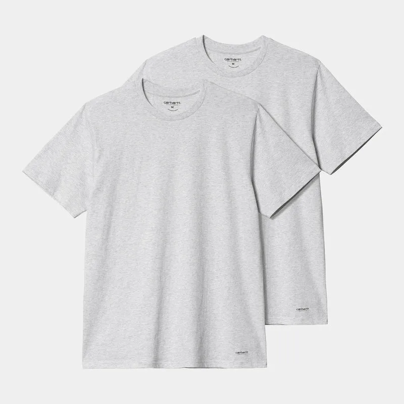 Carhartt WIP Standaard T-shirt met ronde hals en korte mouwen voor heren (2 stuks) - Ash Heather