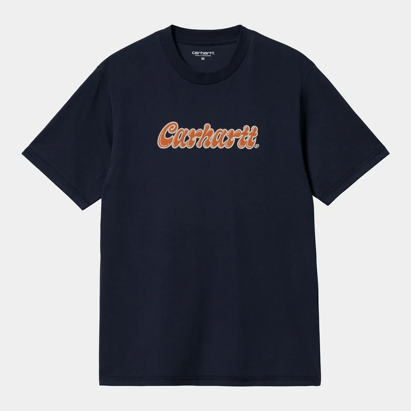 Carhartt WIP Liquid Script biologisch T-shirt met korte mouwen voor heren - blauw