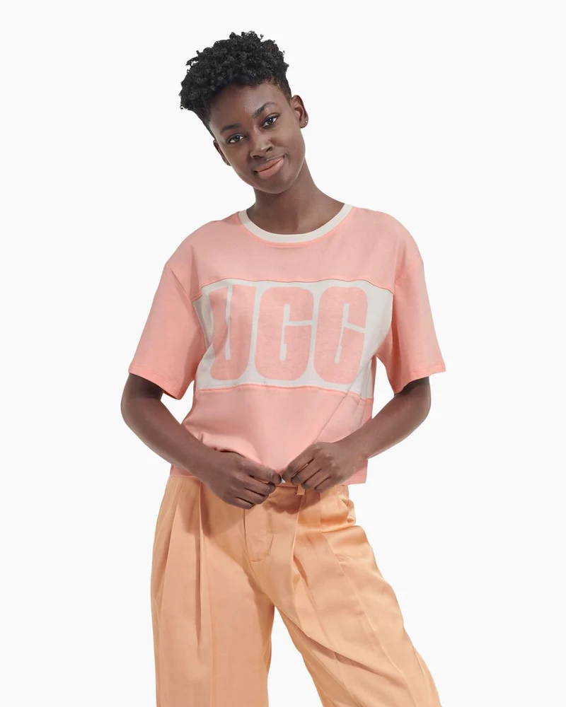 UGG Dames Jordene Colourblock Logo T-shirt - Roze Opaal