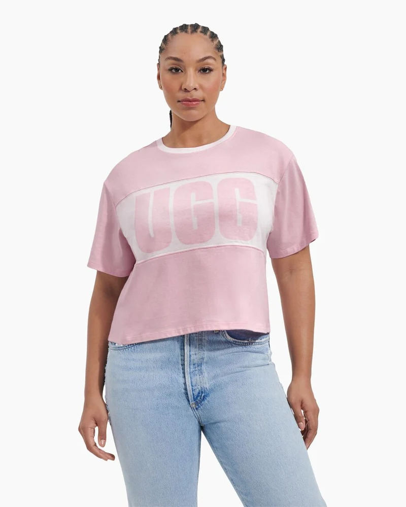 UGG Dames Jordene Colourblock Logo T-shirt - Dusty Lila
