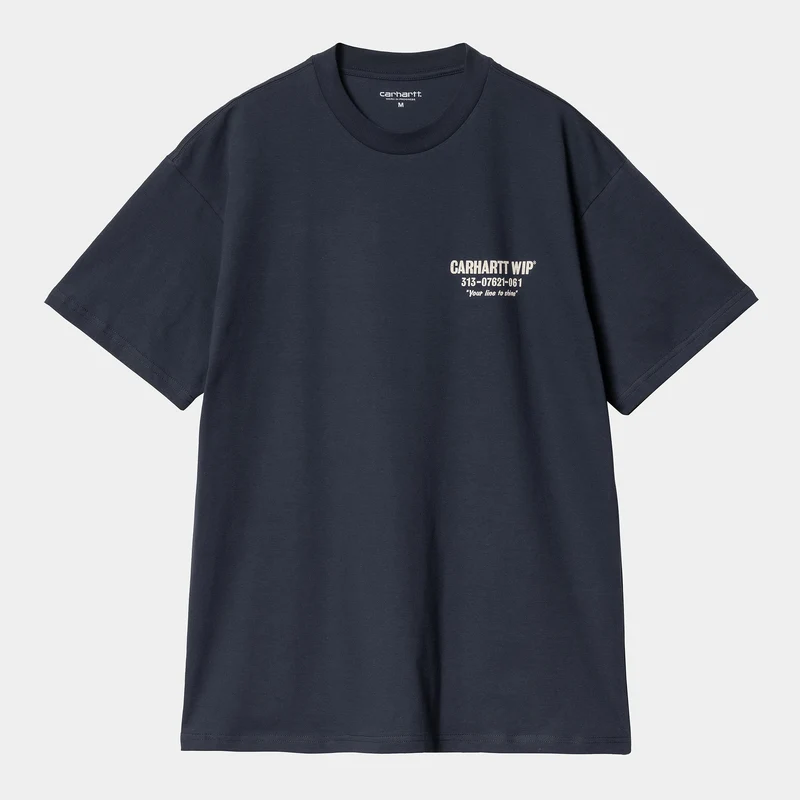 Carhartt WIP Minder problemen heren T-shirt met korte mouwen - marineblauw