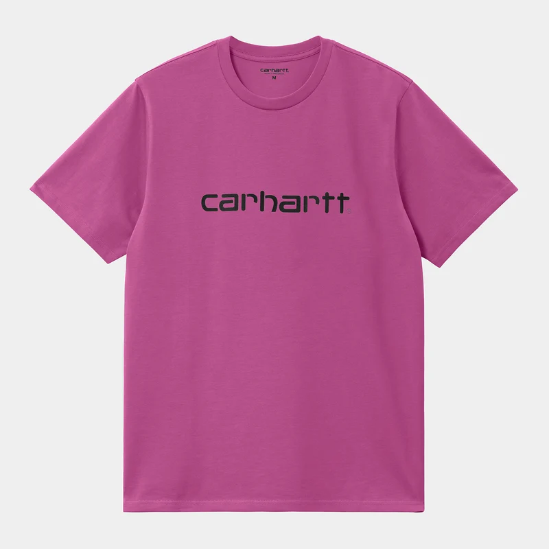 Carhartt WIP Heren Script T-shirt met korte mouwen - Magenta