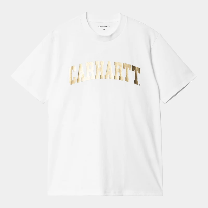 Carhartt WIP Universiteits-T-shirt voor heren - wit / goud