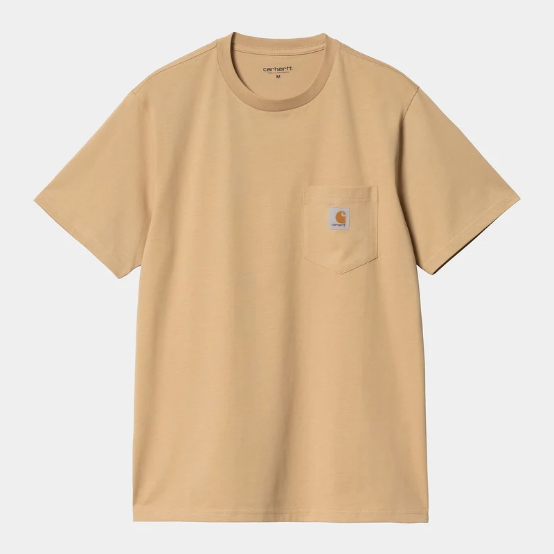 Carhartt WIP Heren T-shirt met korte mouwen en zak - Dusty Hamilton Brown